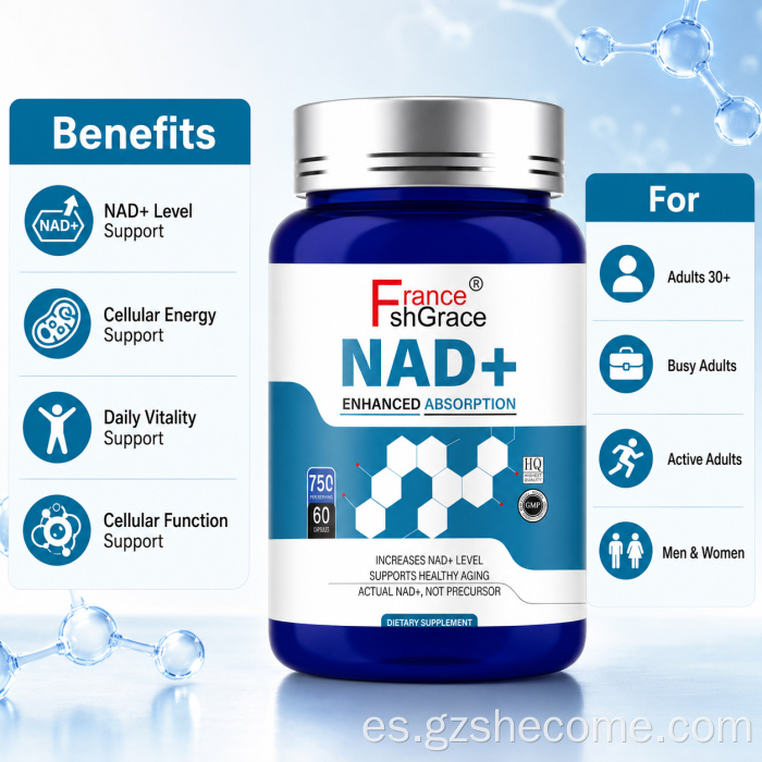 Shecome NAD Cápsulas para soporte antioxidante NAD+Suplementos